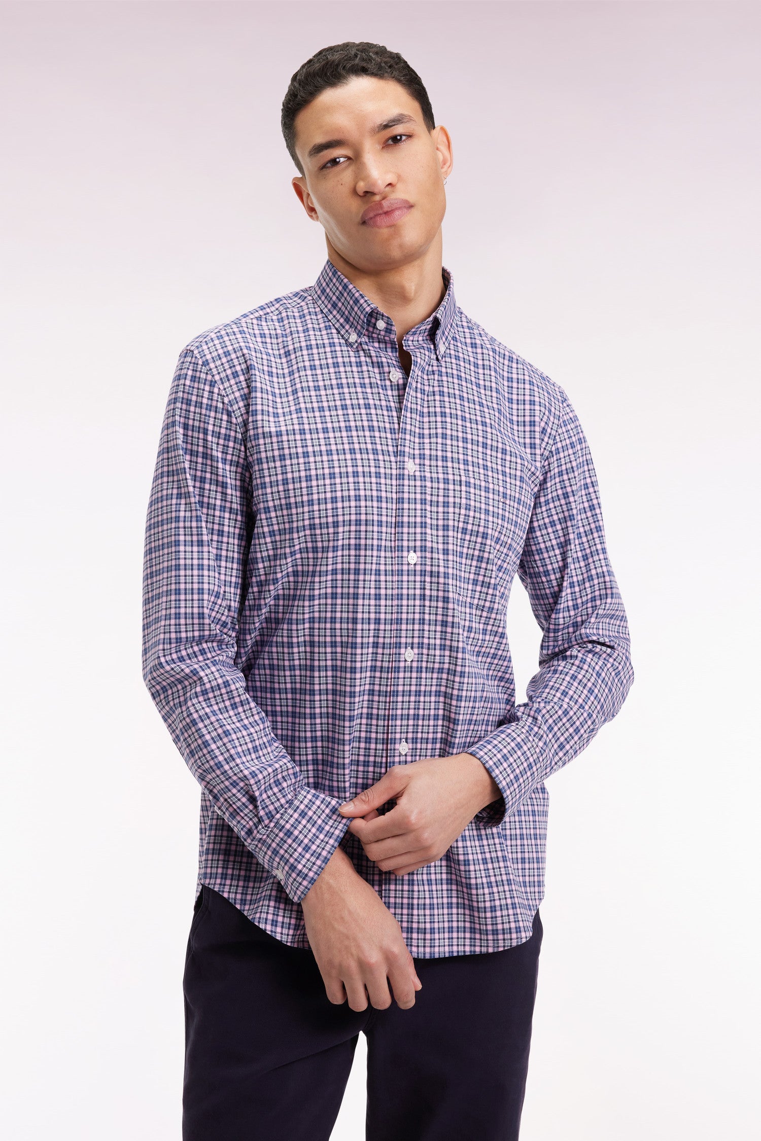 Pink Cotton Check Shirt by Eden Park