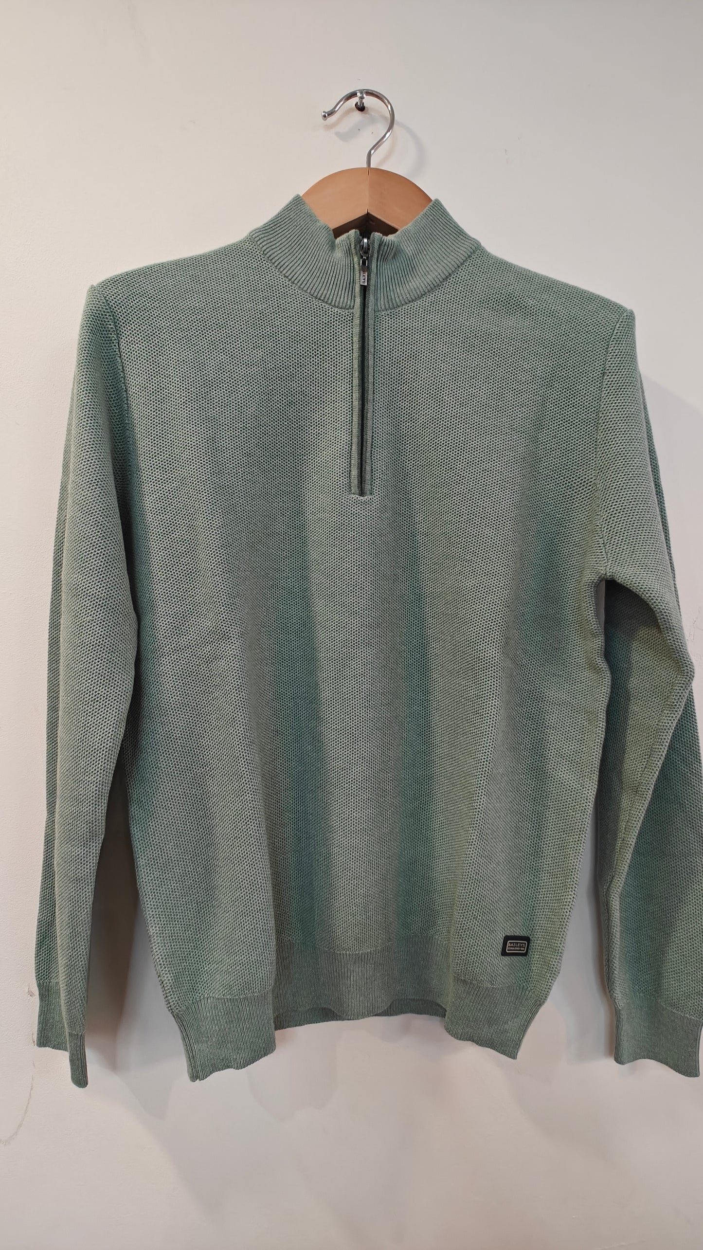 Cotton quarter zip in Sage by Baileys