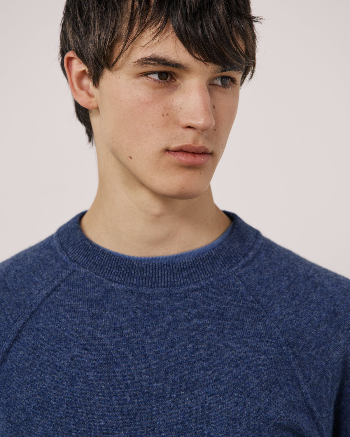 Wool and Cashmere Sweater in Indigo Blue by Hartford