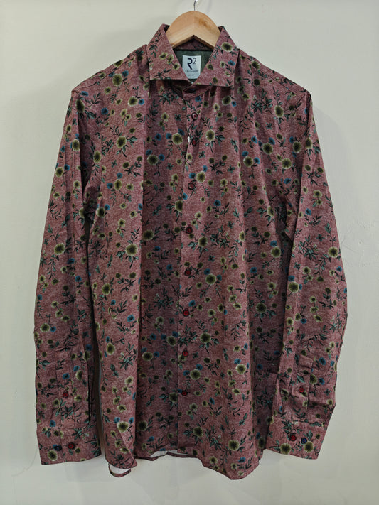 Burgundy Floral  Cotton by R2