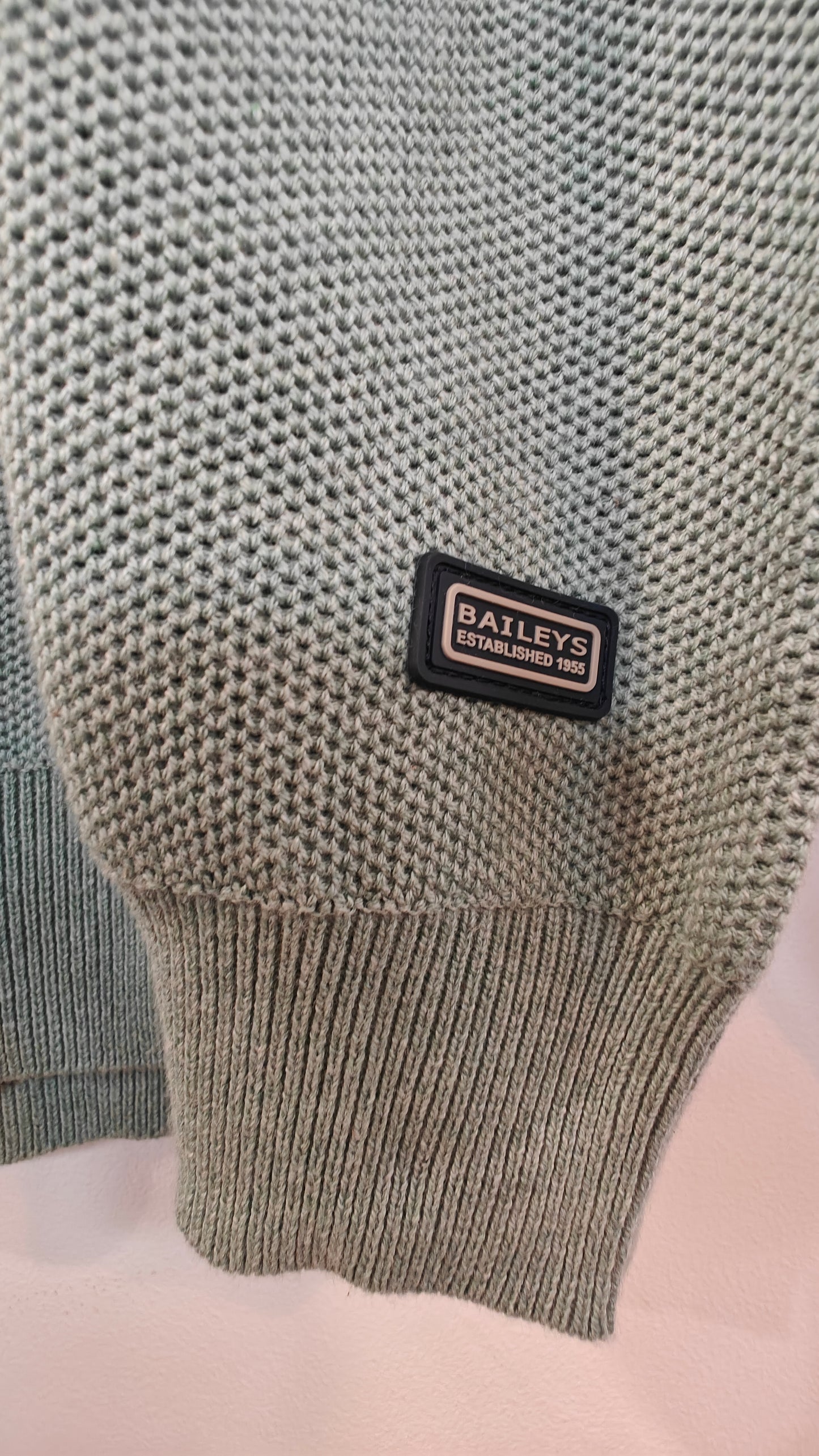 Cotton quarter zip in Sage by Baileys