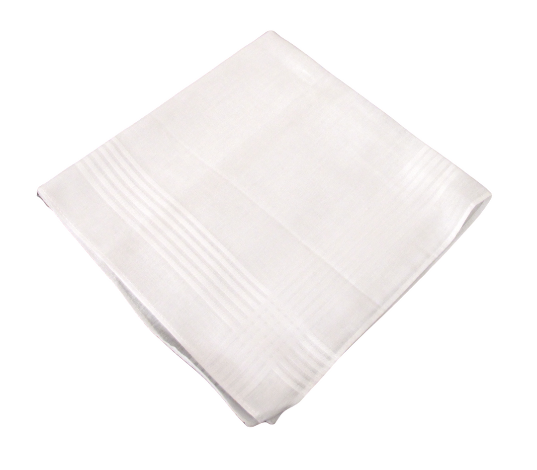 White Cotton Handkerchief Trio by Van Buck