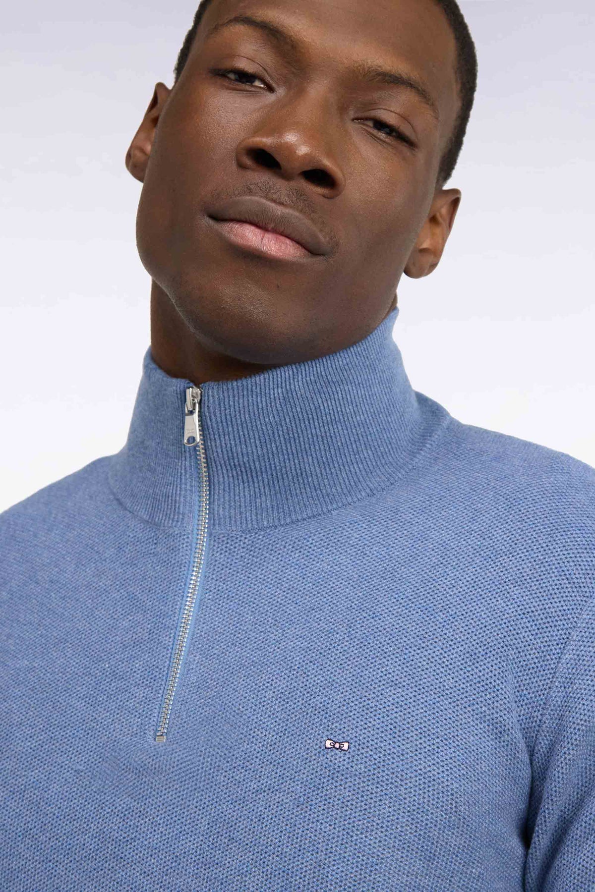 Honeycomb Quarter Zip in Cornflower Blue By Eden Park