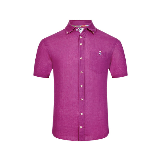 Magenta linen short sleeve by R2