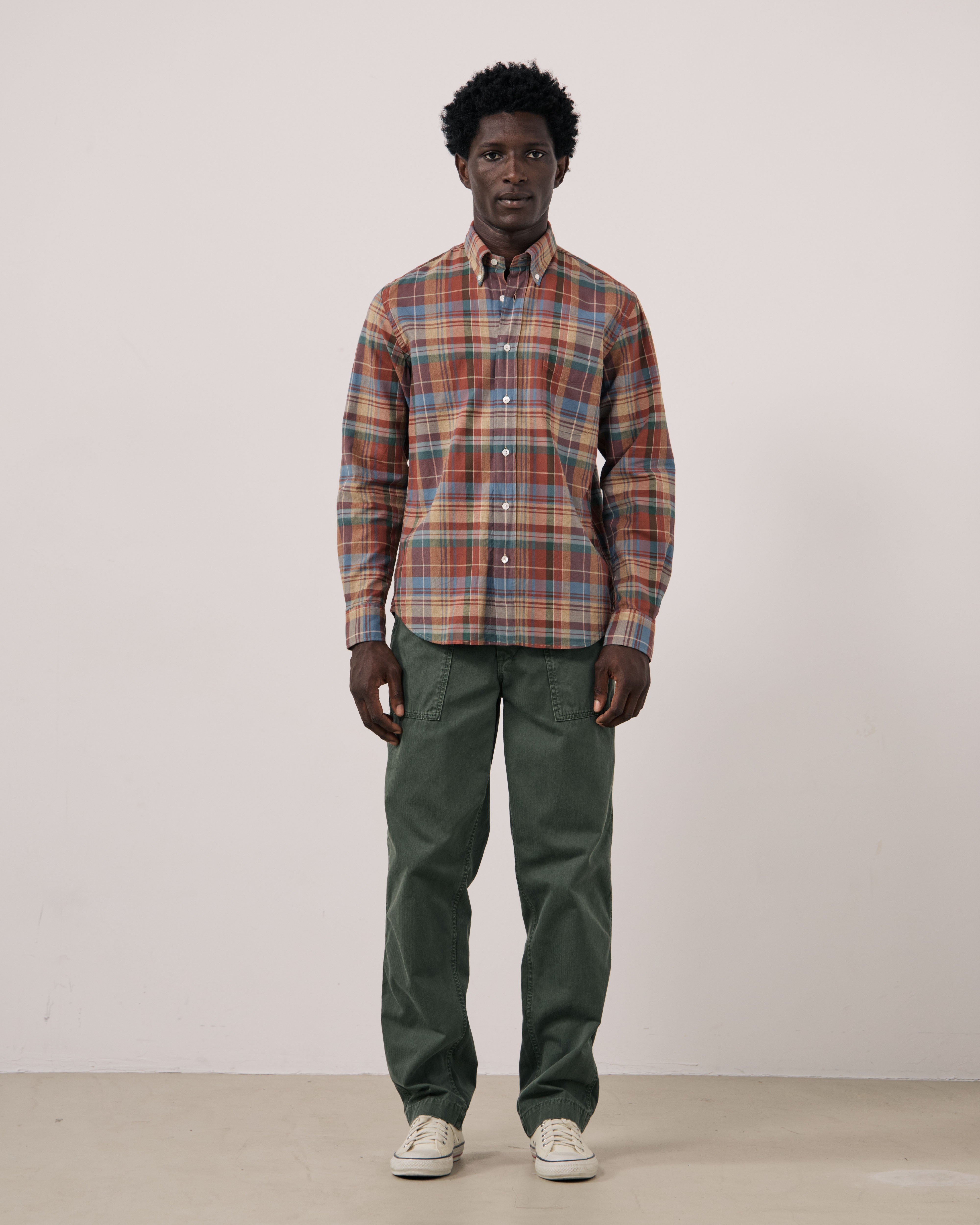 Pitt Men's Red Checked Cotton Shirt by Hartford