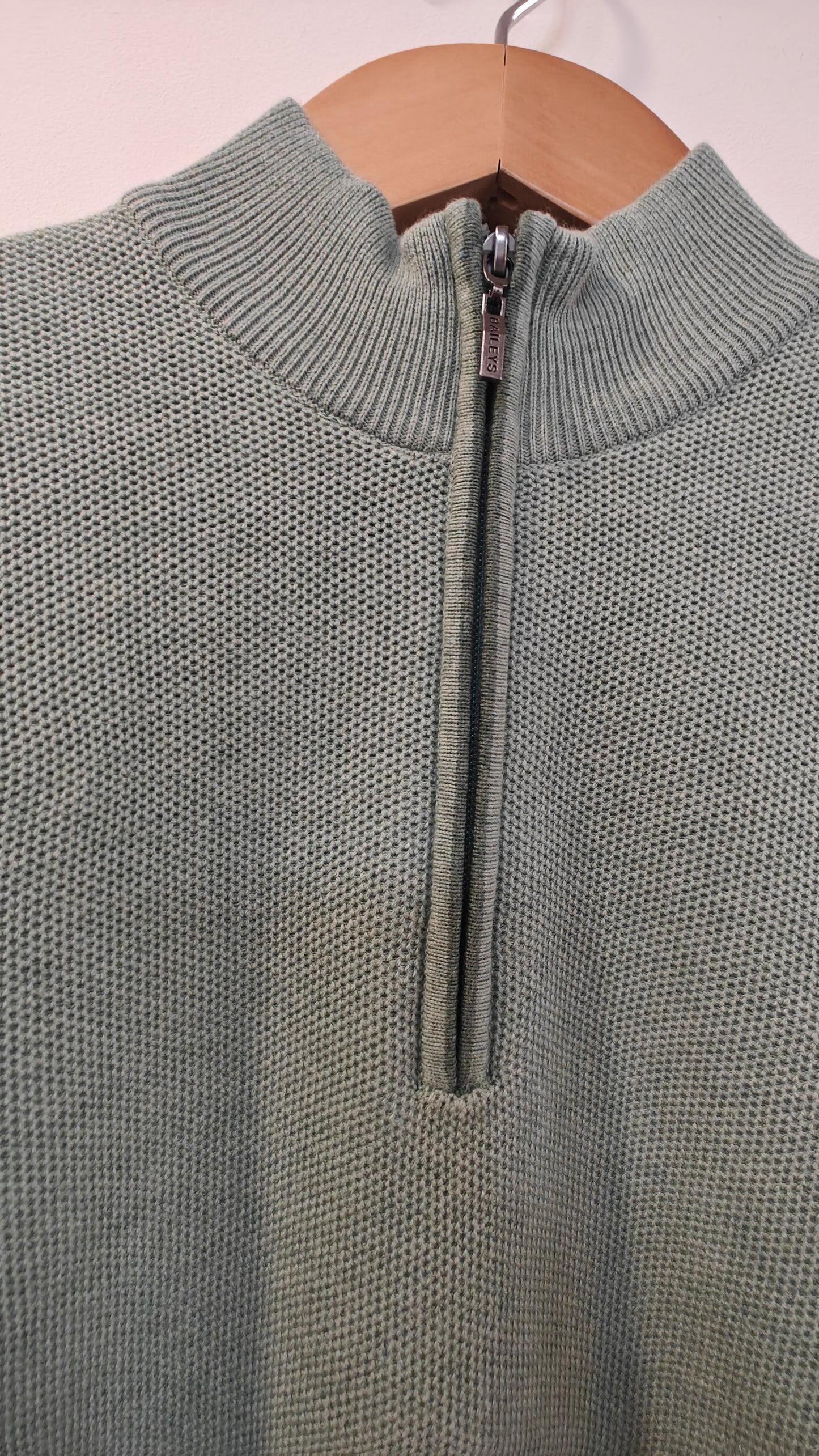 Cotton quarter zip in Sage by Baileys