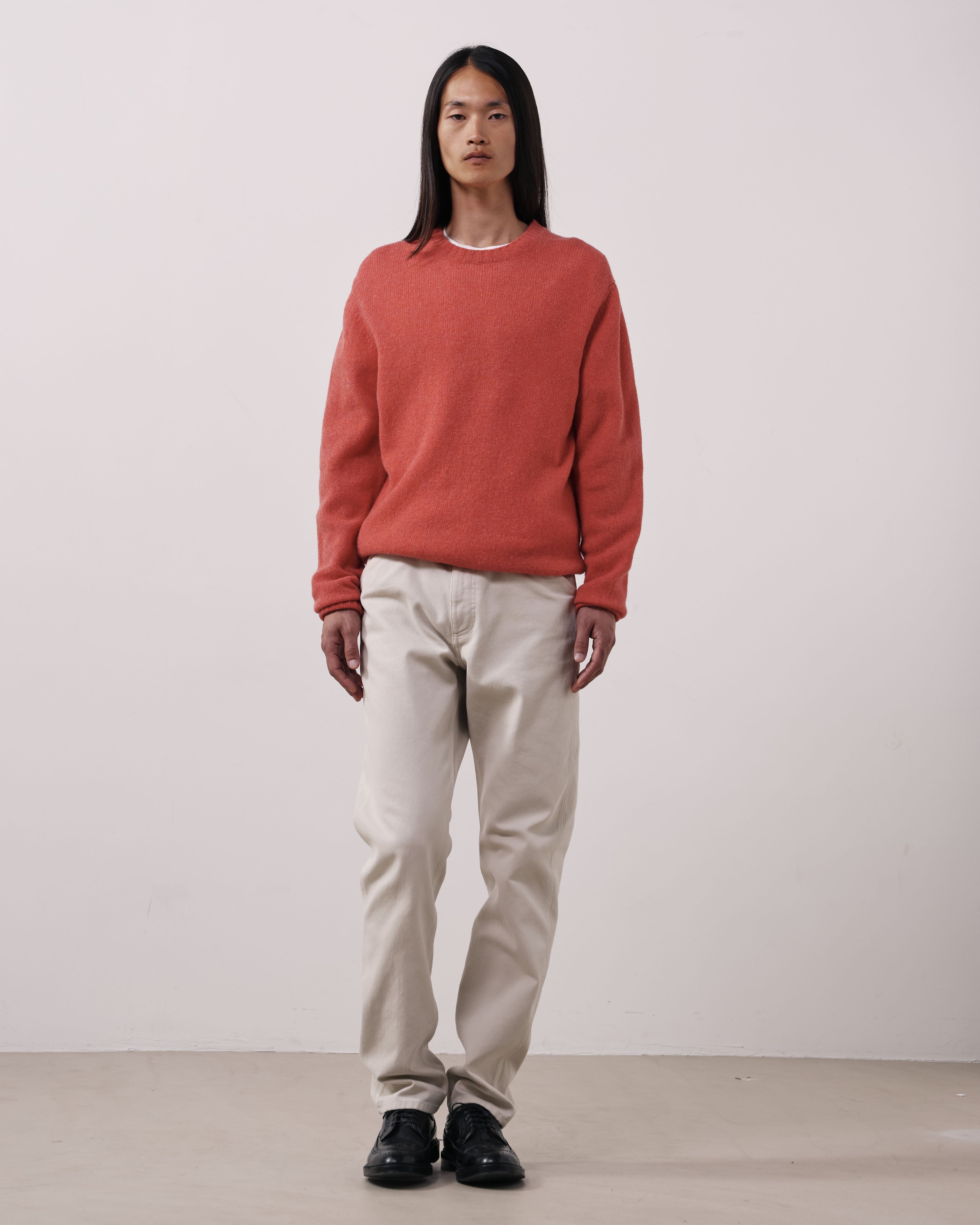 Shetland Crew Sweater in Coral by Hartford
