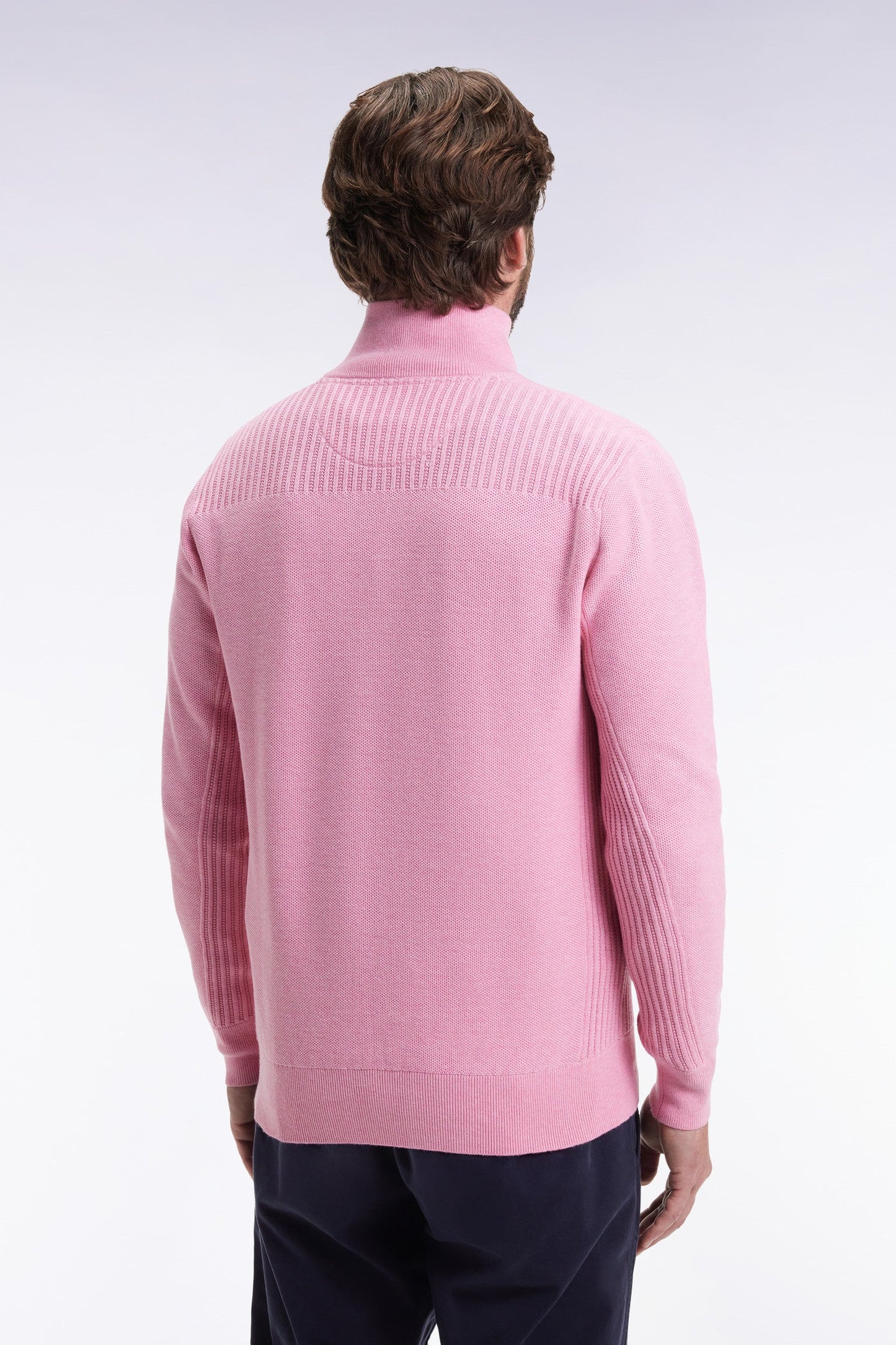 Honeycomb Trucker 1/4 Zip Neck in Pink by Eden Park