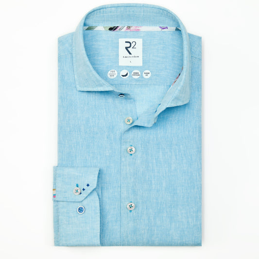 Aqua linen shirt by R2