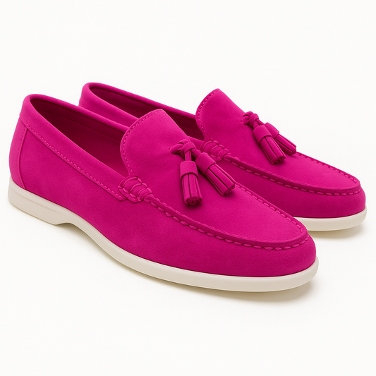 Loafers in fuchsia pink by Lacuzzo