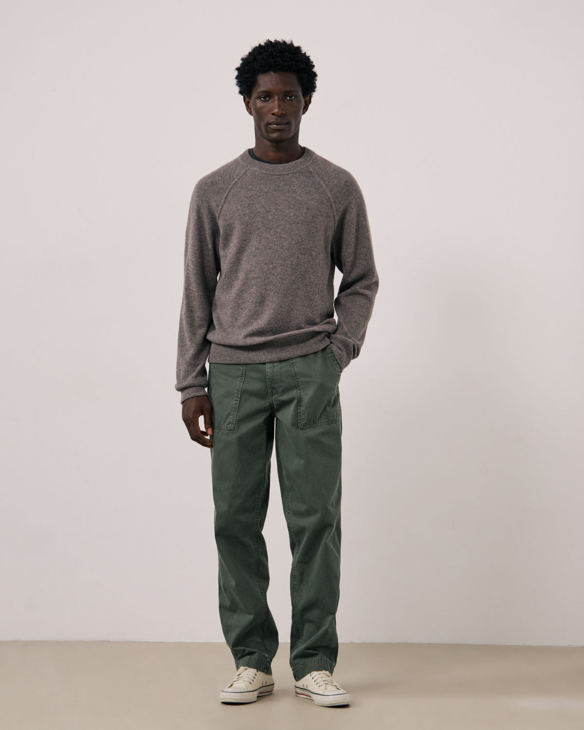 Wool and Cashmere Sweater in Nut by Hartford