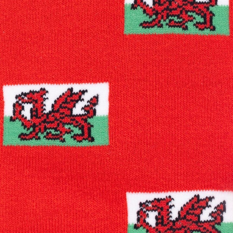 Welsh Wales Flag socks by Swole Panda