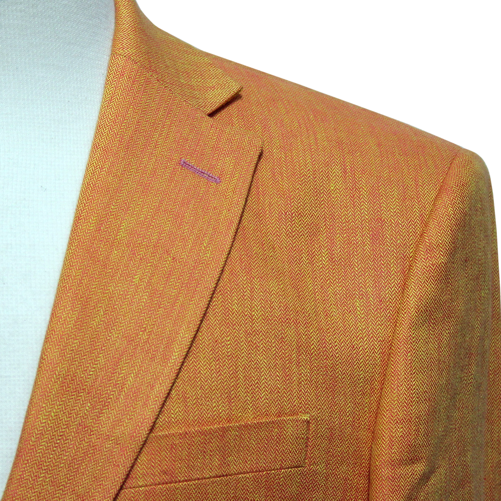 Irish Linen in Bright Apricot by Mazzelli for Torre