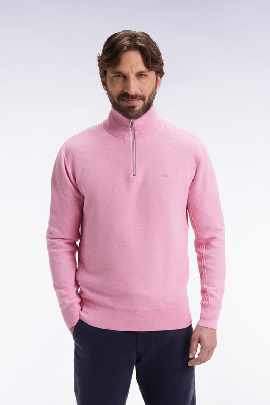Honeycomb Trucker 1/4 Zip Neck in Pink by Eden Park