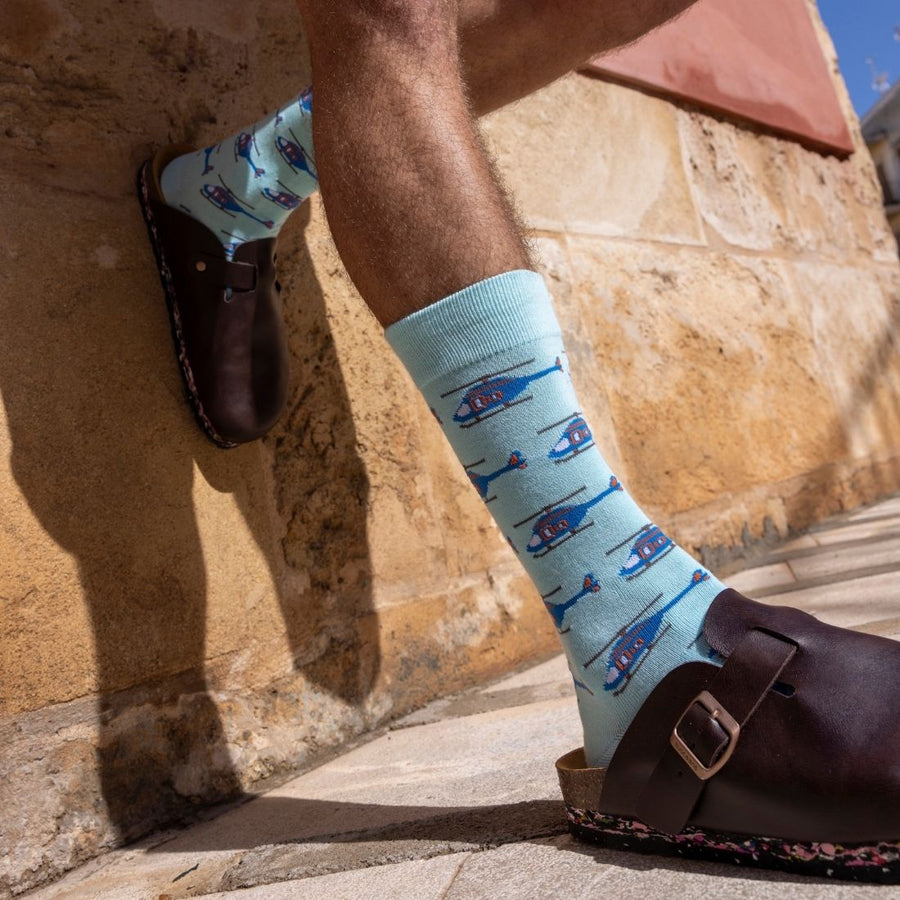 Helicopter Bamboo Socks by Swole Panda