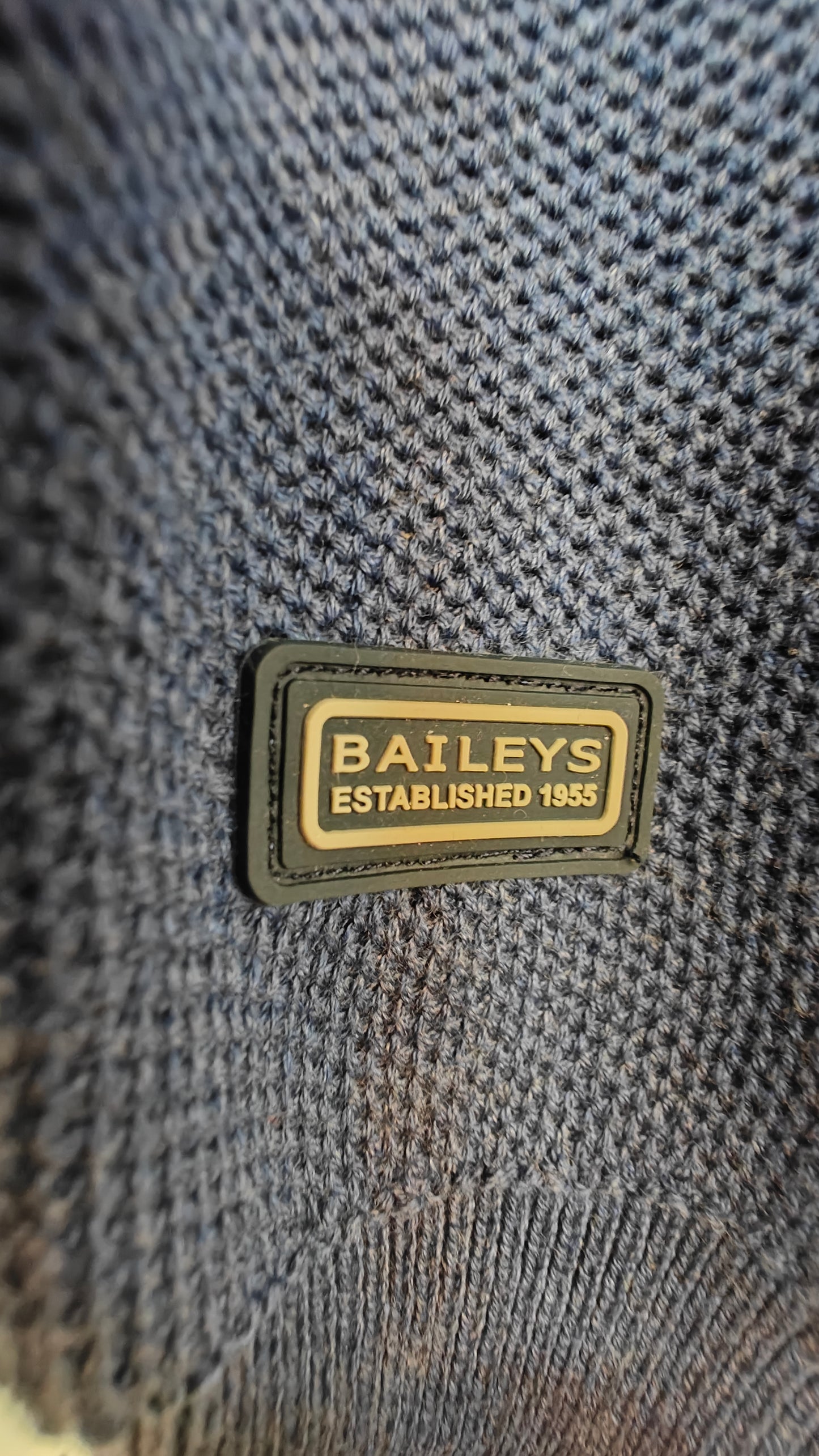 Cotton quarter zip in denim blue by Baileys