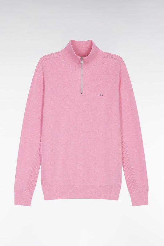 Honeycomb Trucker 1/4 Zip Neck in Pink by Eden Park
