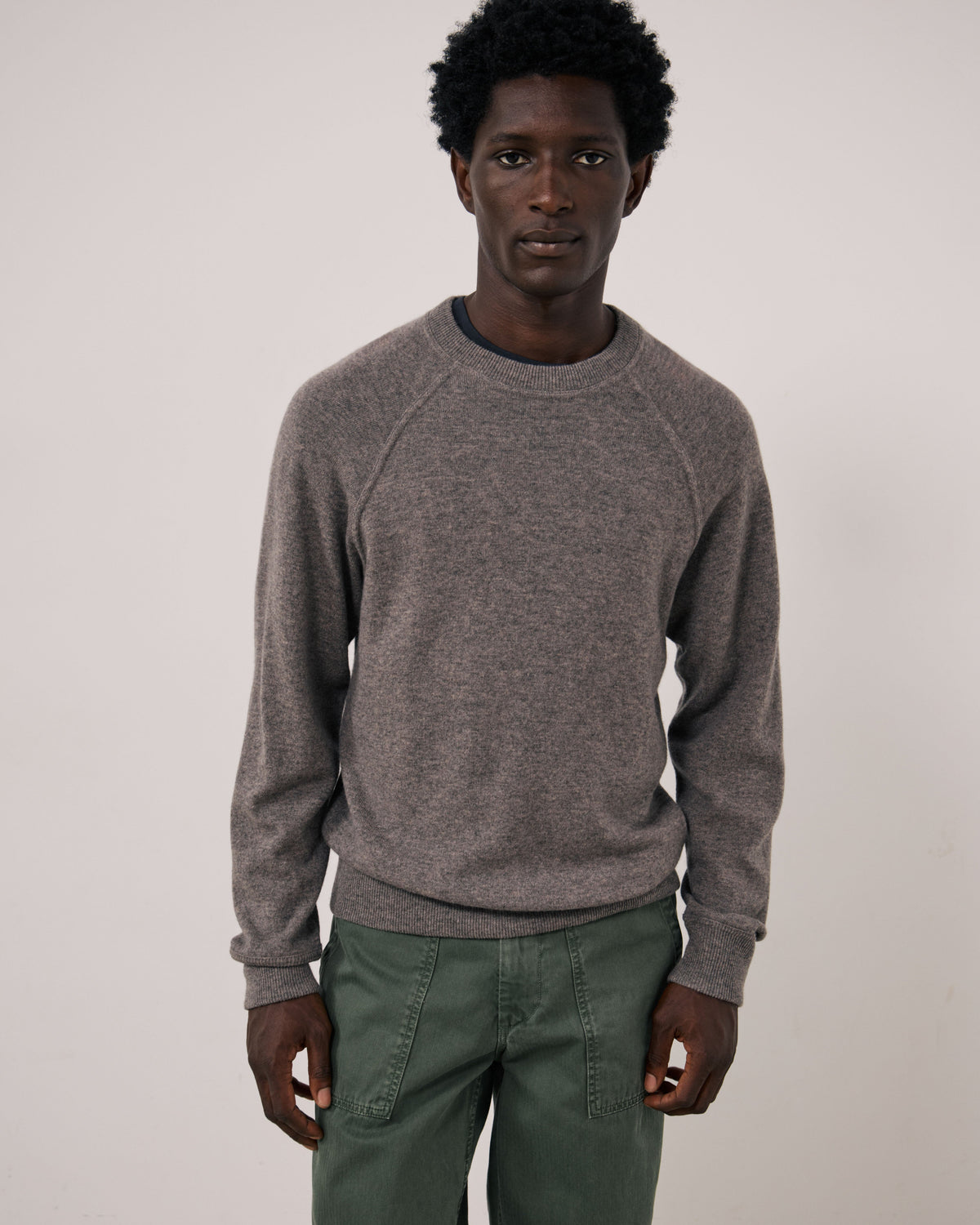 Wool and Cashmere Sweater in Nut by Hartford