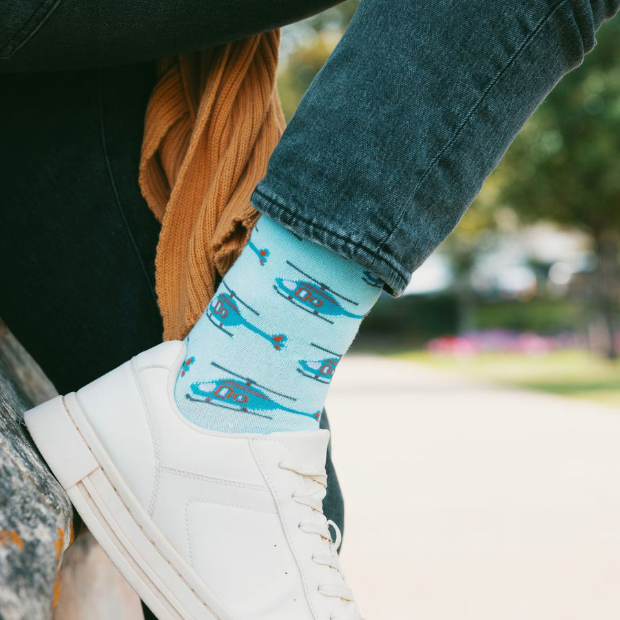 Helicopter Bamboo Socks by Swole Panda