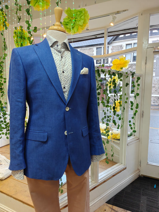 Irish Linen in Santorini Blue by Mazzelli for Torre