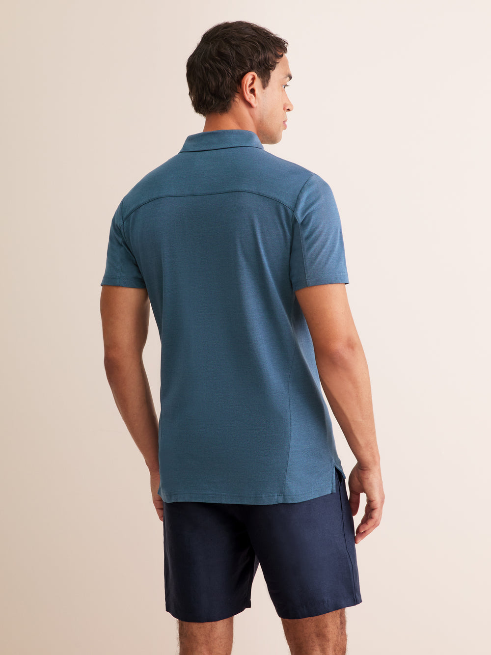 Ramsay polo in Denim Blue Blue by Derek Rose