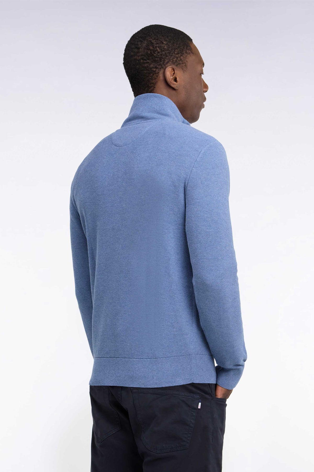 Honeycomb Quarter Zip in Cornflower Blue By Eden Park