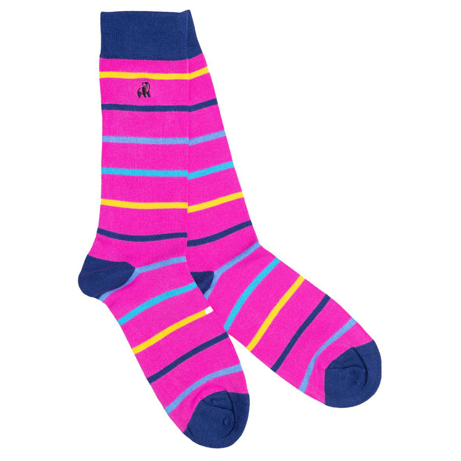 Pink Stripe socks by Swole Panda
