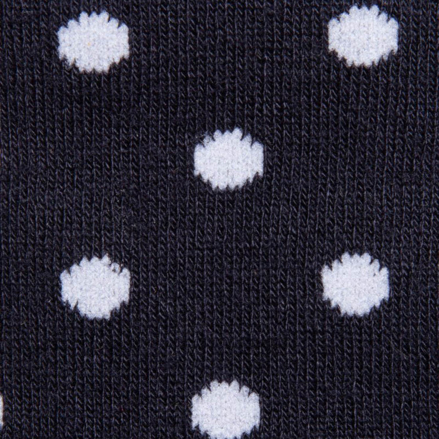 Navy and white polka dot socks by Swole Panda