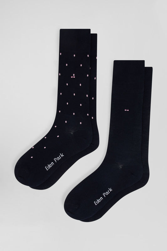 2 pack of spotty socks in pink and navy by Eden Park