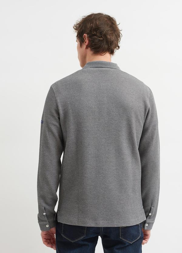 Long sleeve polo in Grey by Saint James