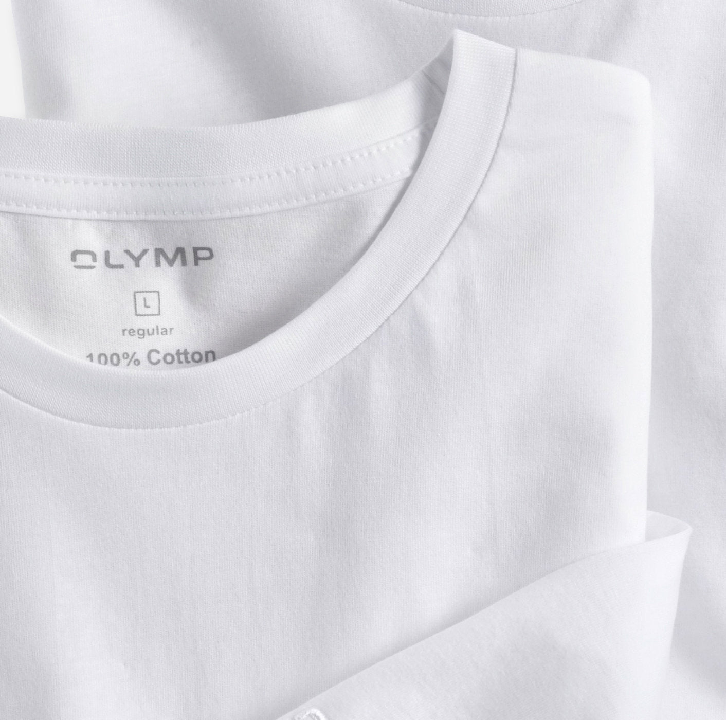 White Round Neck T-Shirt 2 Pack by OLYMP