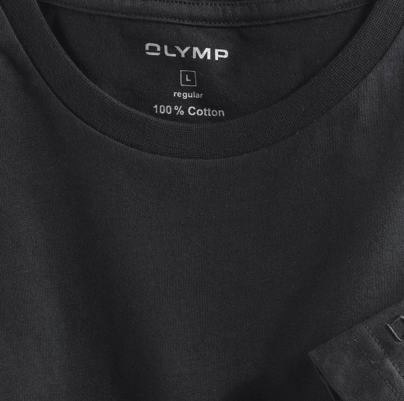 Black Round Neck T-Shirt 2 Pack by OLYMP