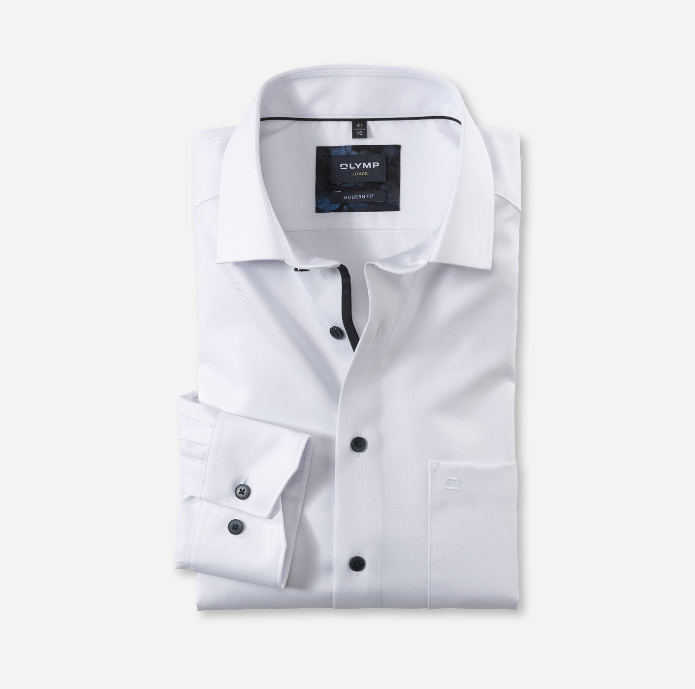 White modern fit shirt by Olymp