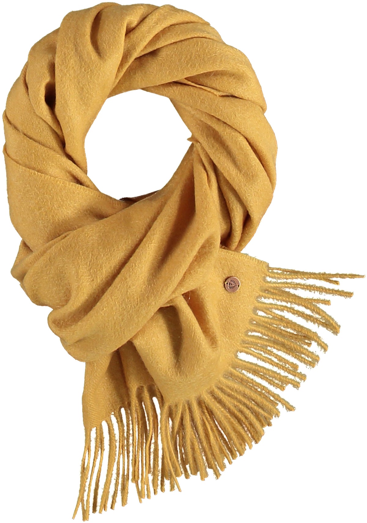 Cashmere woven scarf in banana by Fraas