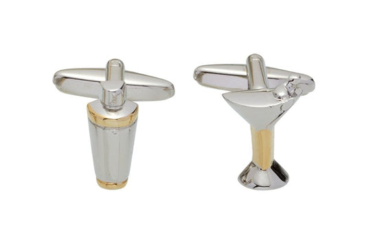 Cocktail shaker and drink cufflinks by Gaventa