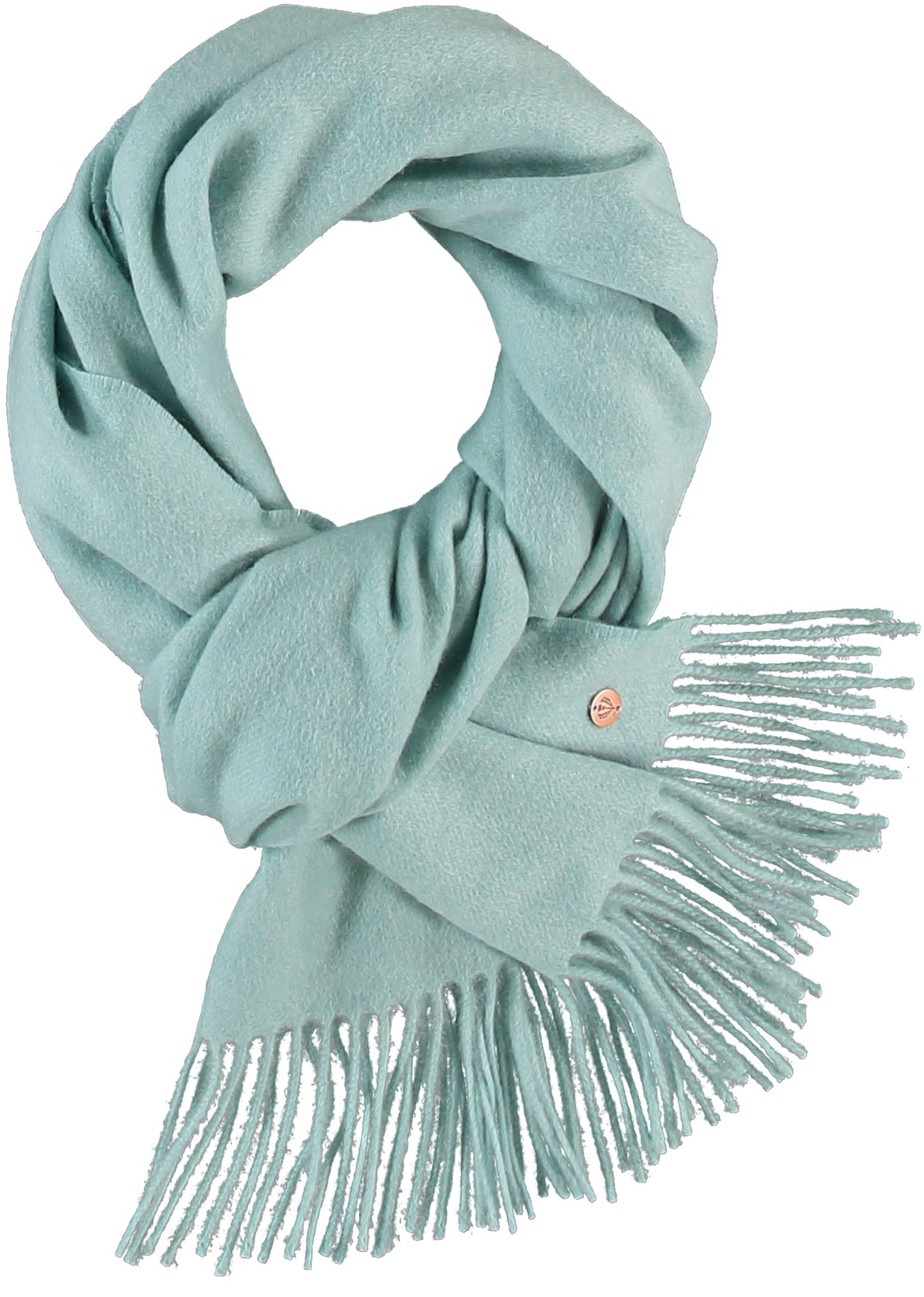 Cashmere woven scarf in powder blue by Fraas