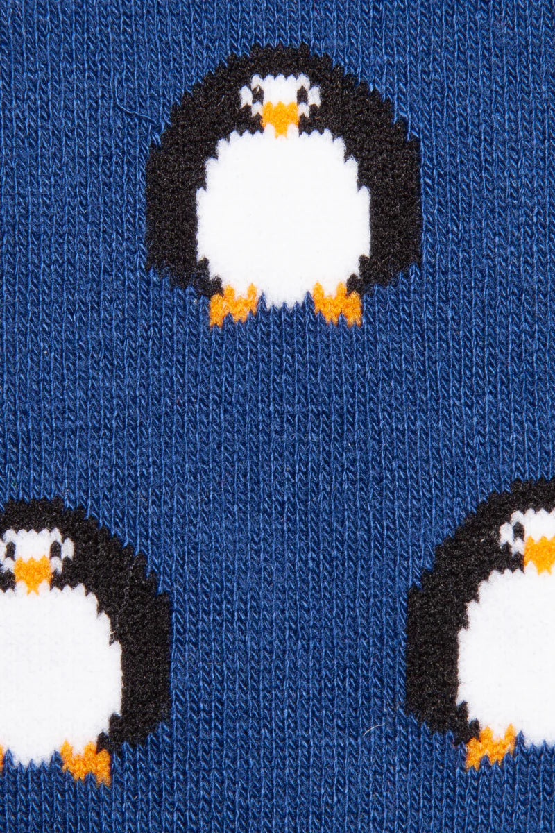 Penguins in navy by Swole Panda