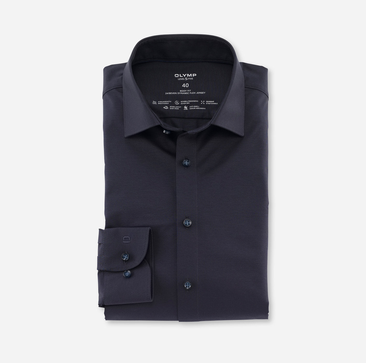 24/7 Luxor body fit in navy blue by OLYMP