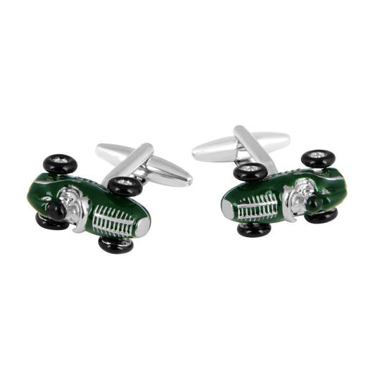 Racing green cufflinks by Gaventa