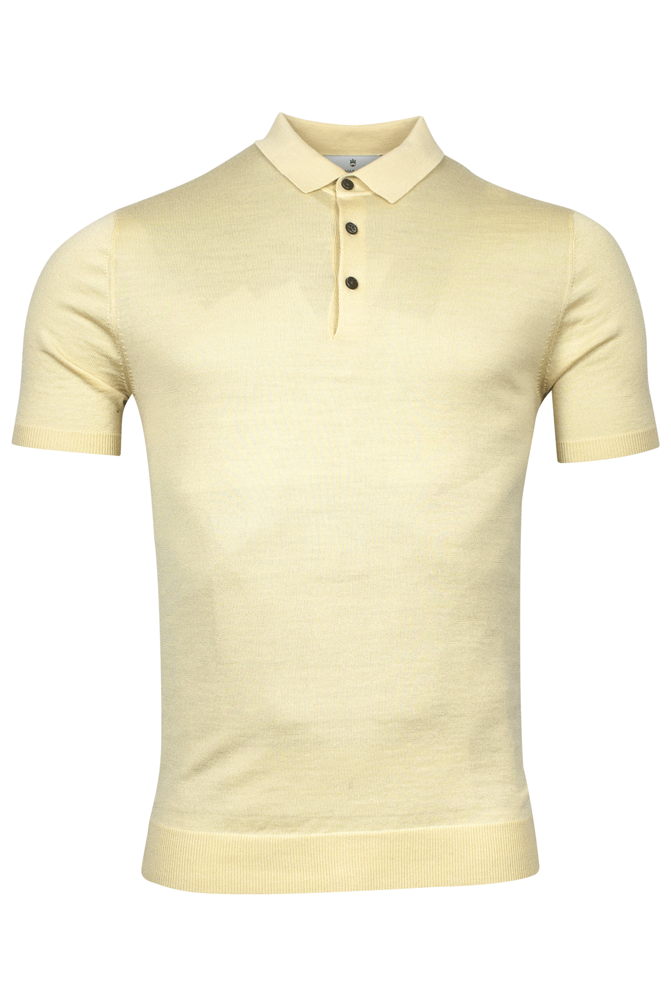 Short sleeve Merino polo in Butter by Thomas Maine