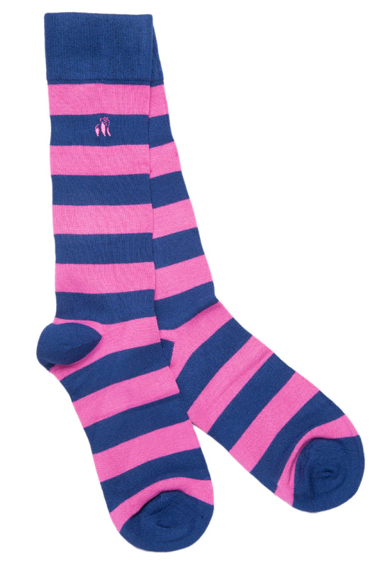 Pink striped socks by Swole Panda