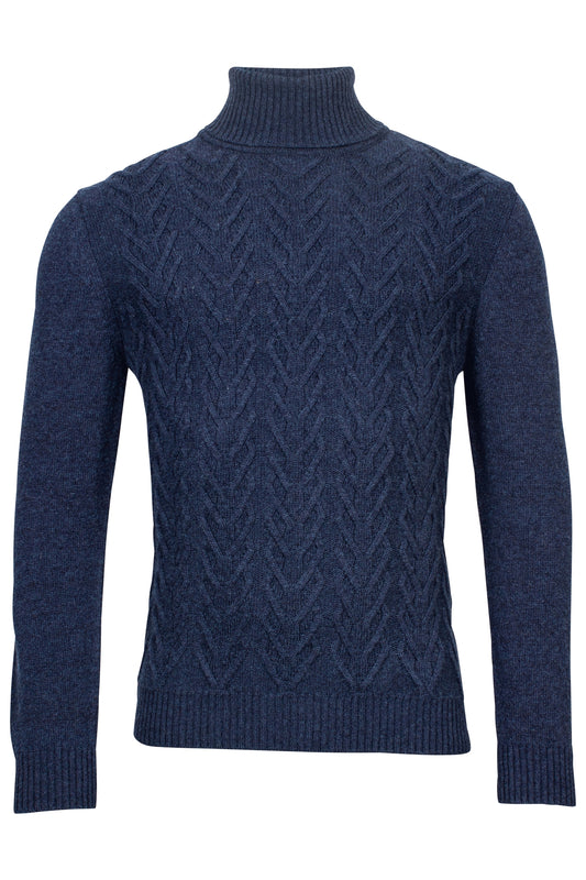 Blue wool and cashmere blend roll neck by Giordanoh