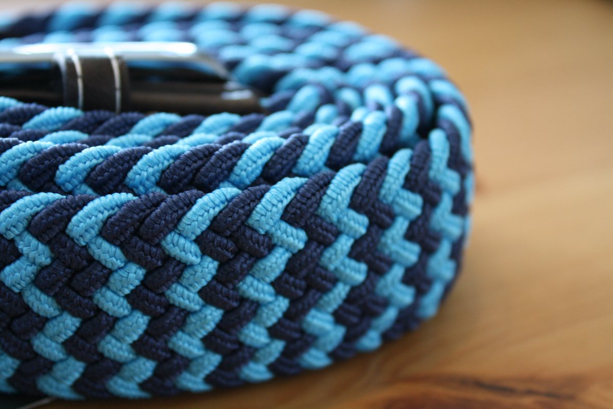Navy and blue zigzag elasticated belt by Swole Panda