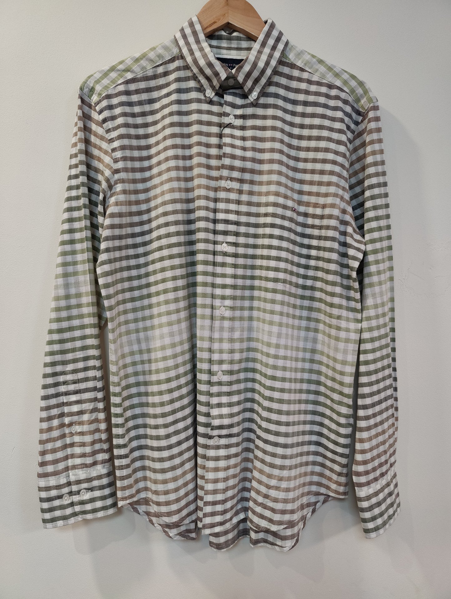 Checked ombre shirt in natural by Eden Park
