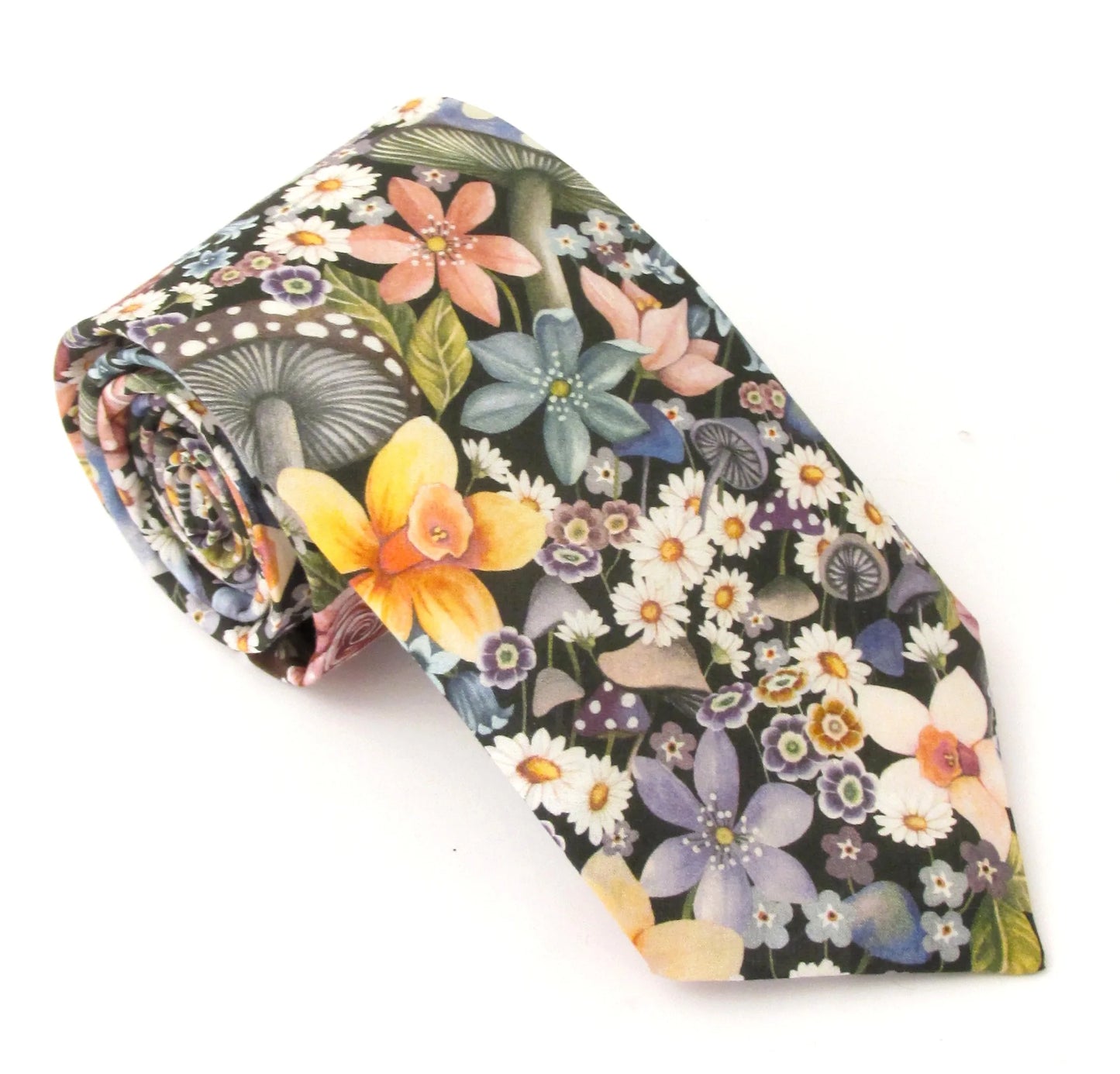 Curious Land in Navy Liberty fabric tie by Van Buck