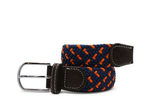 Navy and Orange elasticated belt by Swole Panda