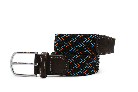 Black, blue and coral elasticated belt by Swole Panda