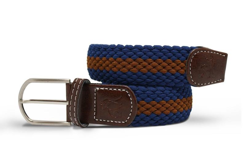 Blue and brown stripe elasticated belt by Swole Panda