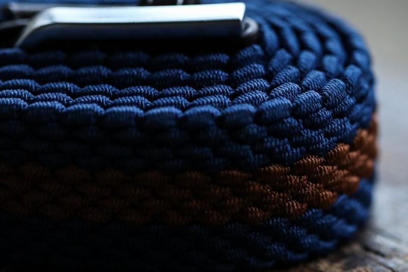 Blue and brown stripe elasticated belt by Swole Panda