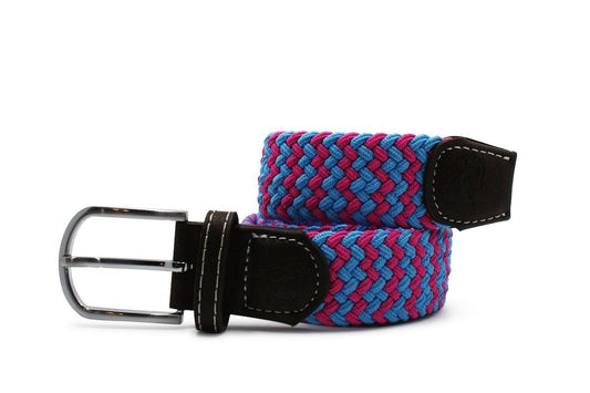 Pink and blue Zigzag elasticated belt by Swole Panda